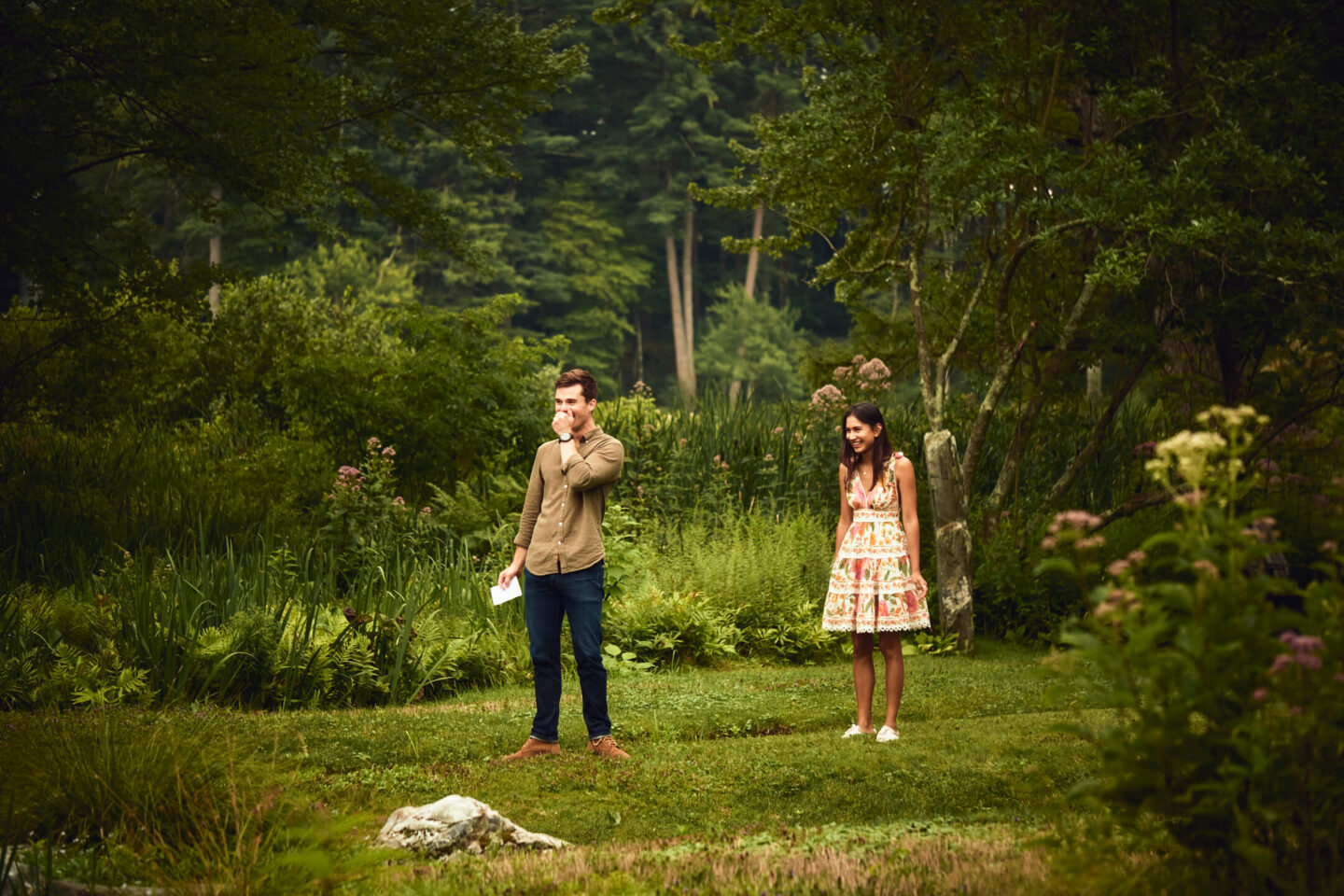 Chase & Alaina - Surprise Proposal - Innis Garden, New York - Environmental Portrait Session