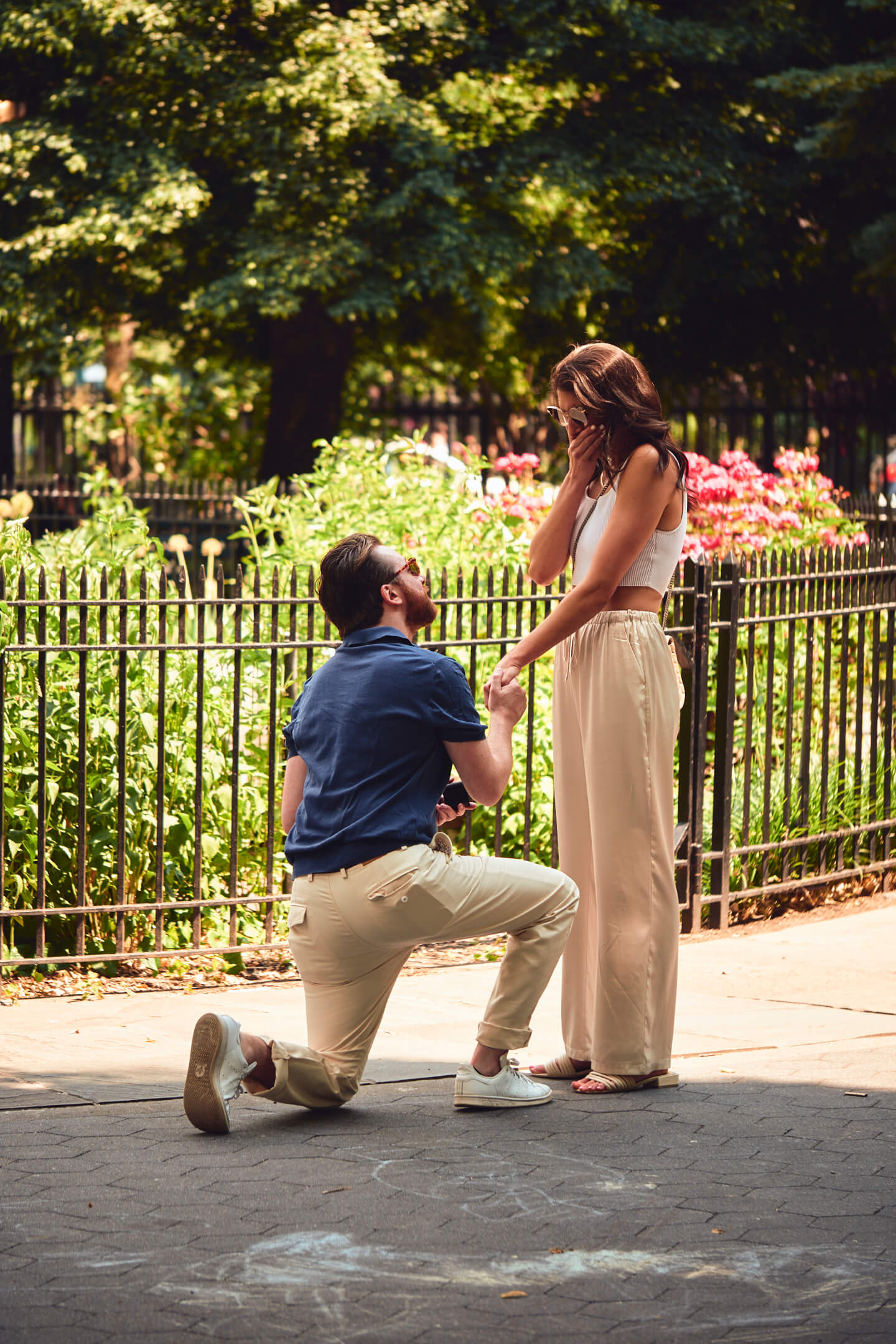 Peter & Simone - Surprise Proposal - Stuyvesant Square Park, NYC - Portrait Session - Couples Photography Session