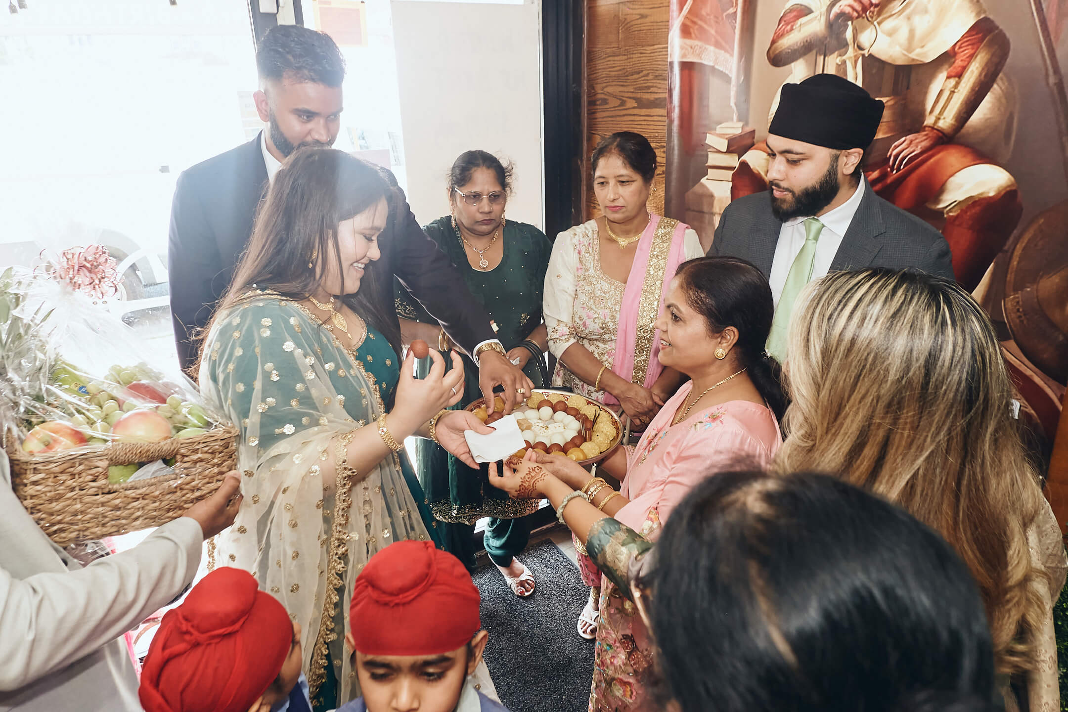 Simran & Harkirat - Rokha Ceremony - Shahi Catering, Bellerose NY - Event Photography - Pre-Wedding Indian Family Engagement Lunch - Ceremony Pary